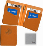 JW Leather Tract Holder Set Mini Field Service Organizer with Pen & Notepad JW Witnessing Supplies Pioneer Gift (Brown)