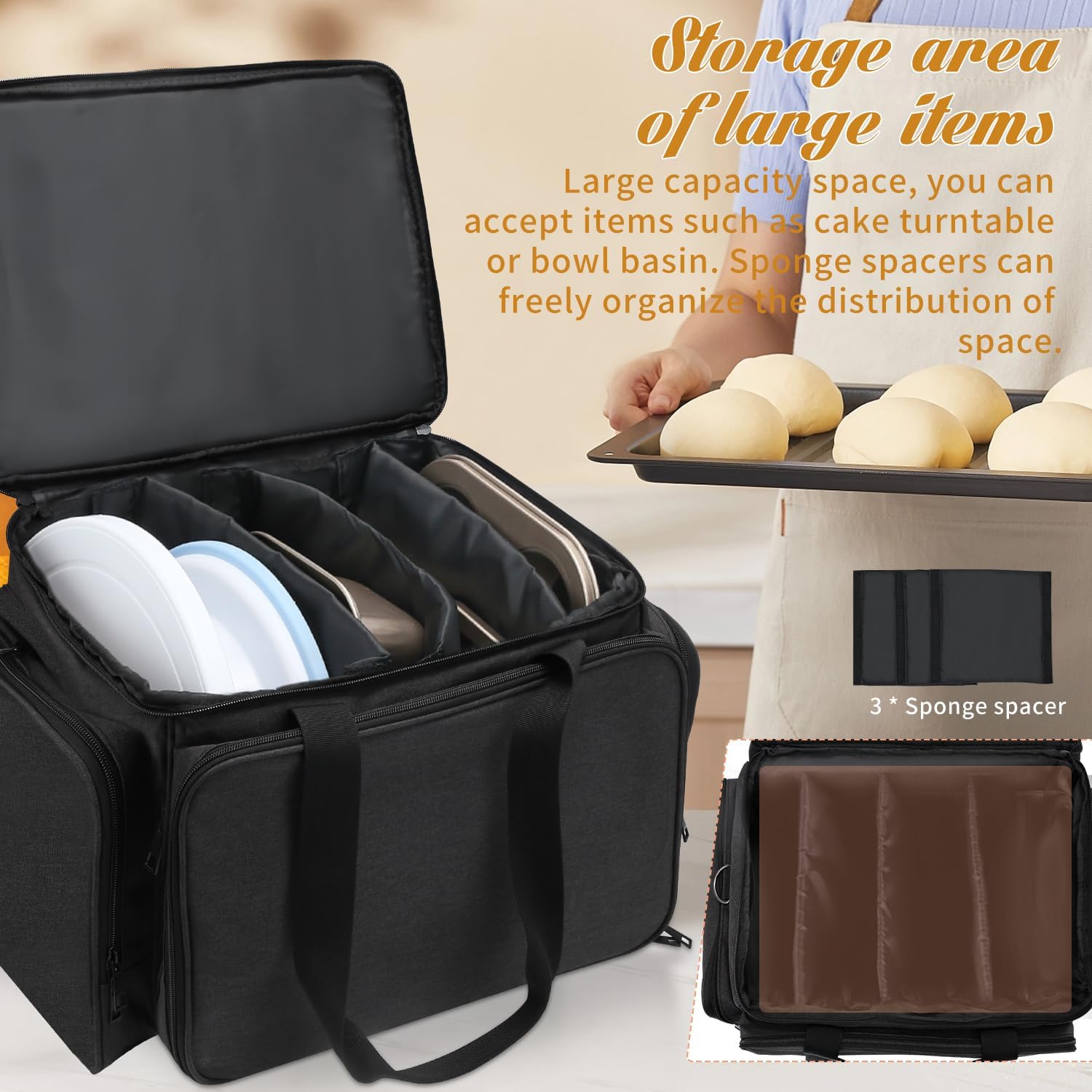 Baking Supplies Storage Case,Cake Decorating Storage Baking Supplies Organization for Bakers/Pastry Chefs,Cupcake Cookie Decorating Kit Organizer for Beginners and Cake Lovers