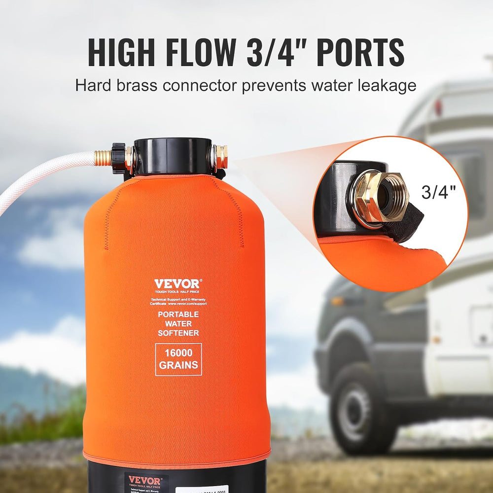 VEVOR RV Water Softener, 16,000 Grain Portable Water Softener, with 3/4"...