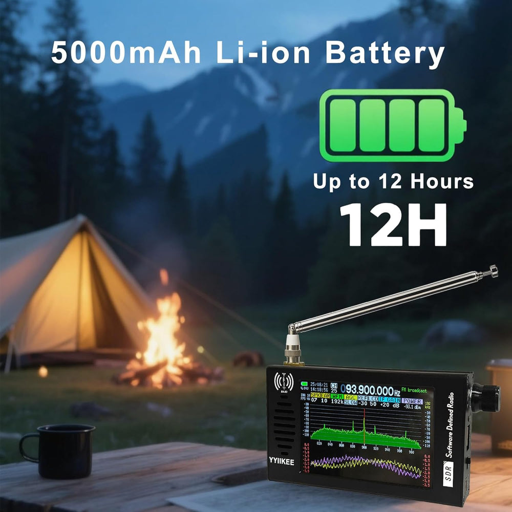 Portable SDR DSP Radio Receiver – 4.3” Touchscreen, 100KHz-149MHz, Full Band ...