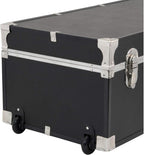 HomeStock Rustic Romance Heavy Duty 30" Under Bed College Storage Trunk with Lock, Latch Closure Type, 15.75" D x 30" W x 12.25" H, Ideal Camp Dorm Room Trunk Footlocker Black