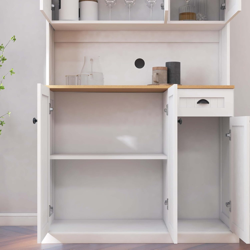 71" Freestanding Pantry Cabinet with Doors, Kitchen Pantry Cabinets with...