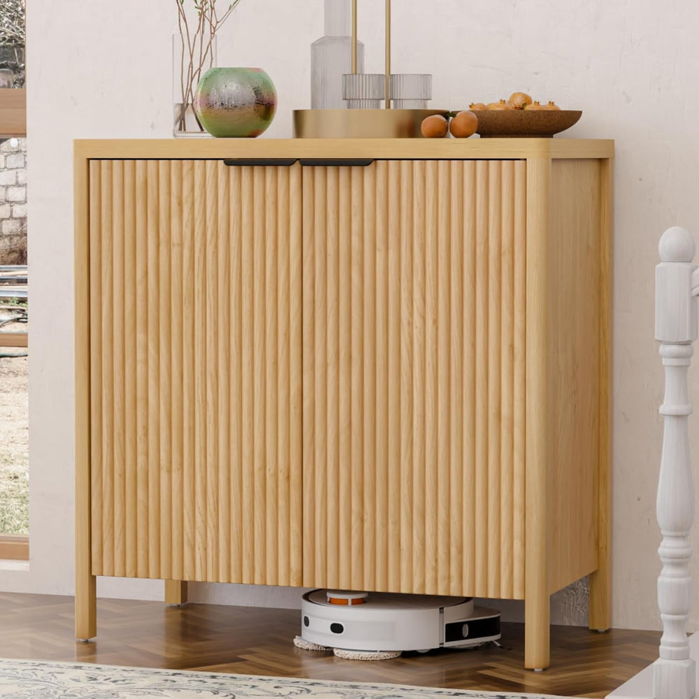 HOMMPA 31.5'' Sideboard Buffet Cabinet with Storage Fluted Sideboard ...
