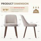 Upholstered Dining Chairs Set of 4, Modern Fabric Kitchen Chairs with Back, Wood Legs for Kitchen Dining Room Restaurant, Camel
