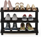 Furinno Turn-S-Tube 3-Tier Shoe Rack, Espresso/Black