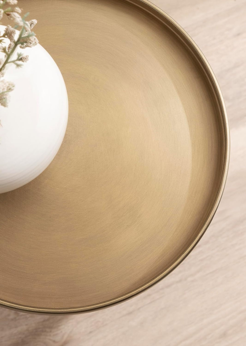 Kate and Laurel Tira Elegant Round Drink Table, 10 x 22, Antique Brass and Bl...