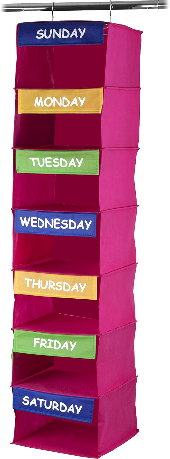 Sagler Daily Activity Organizer Kids 7 Shelf Portable Closet Hanging Closet Organizer Great Closet Solutions