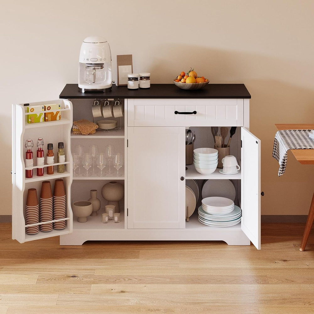 Gizoon Kitchen Coffee Bar Cabinet with Storage Kitchen Sideboard Buffet Cabin...