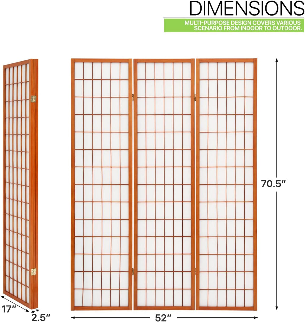 Magshion 5.9ft Folding Screen Room Divider Oriental Furniture 3-Panel Shoji R...
