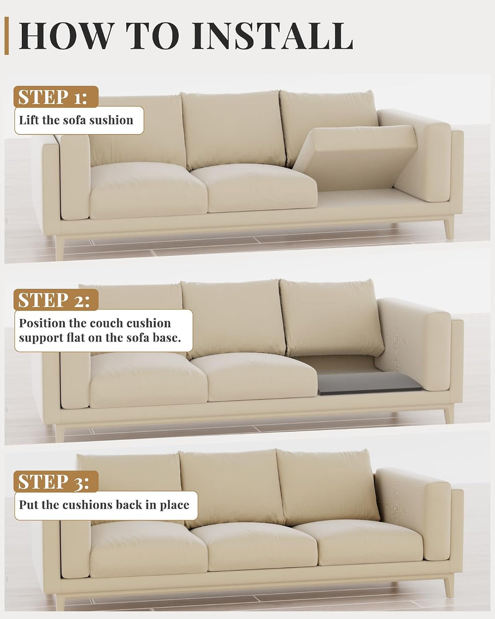 Upgraded Size Sofa Cushion Support, Couch Cushion Support for Sagging Couch S...