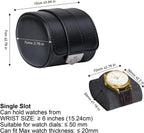 DUKWIN Watch Roll,Vegan Leather Travel Single Watch Case Organizer with Removable Pillows for Men and Women,Display Case for All Watches Collection and Gift for Anniversary Birthday(Black Storage Box)