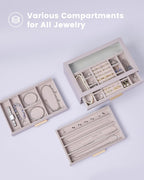 Lolalet Jewelry Box Organizer, 3-Layer Jewelry Organizers and Storage Case with Glass Lid, Ring Earring Bracelet Necklace Holder Organizer, Birthday Christmas Gifts for Women Girls -3Layer, HazePurple