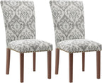 Stylish Dining Chairs Set of 2, Upholstered Parsons Dining Room Chair with Nailhead Trim, Kitchen Room Chair with Thick Cushions and Wood Legs, Nailhead Trim, SKY2050A-01
