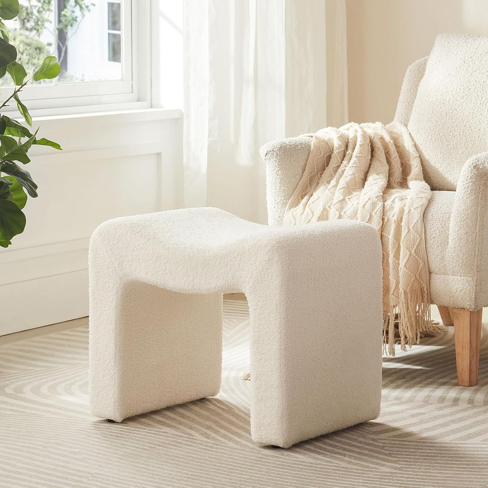 Ottoman Vanity Stool Chair Small Footstool Seating Backless | Modern Foot Res...