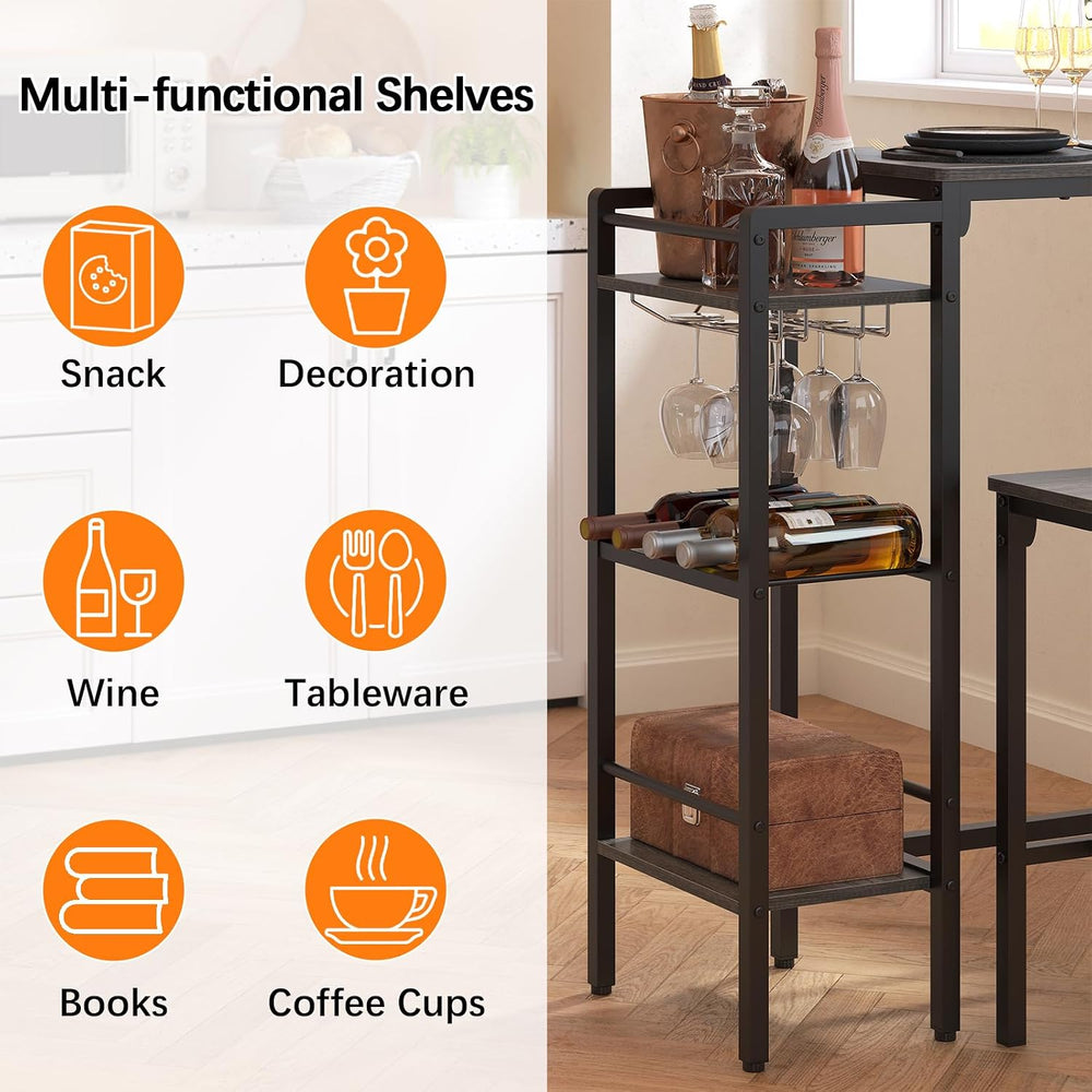 Weehom Bar Table and Chairs Set for Small Kitchens and Apartments - Space-Sav...