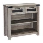 ROCKPOINT Entryway Table with Industrial Style Drawer, Grey Wash