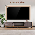 Mid Century Modern TV Stand with Power Outlet for TVs Up to 80", Luxury Fluted TV Console Media Entertainment Center with Storage Cabinets and Open Shelves for Living Room Bedroom - 70" Mocha