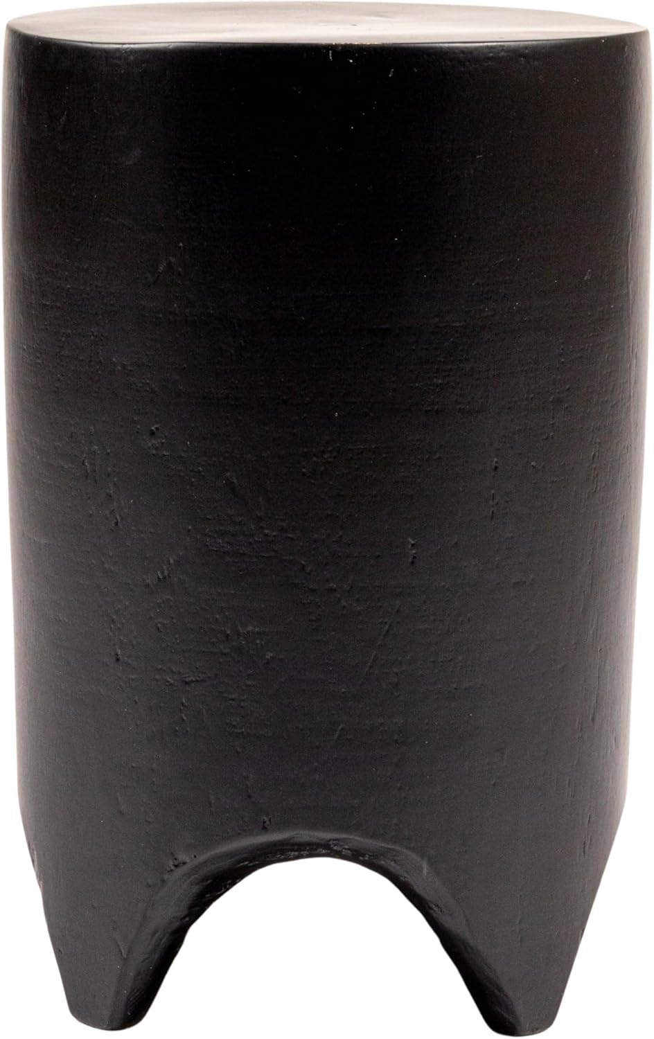 Creative Co-Op Hand-Carved Wood Side Table, Black Finish