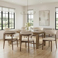 Dining Room Chairs Set of 6, Upholstered Farmhouse Dining Chairs, Modern Fabric Kitchen Chairs with Solid Wood Leg,Beige