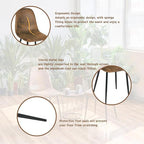Homy Casa Dining Chairs Set of 4 Modern Style Mid Century Chair for Kitchen Dining Room Accent Chair in Dark Brown, Black Leg 16.9 in x 18.1 in x 33.9 in