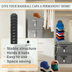 Hat Organizer for Baseball Caps,Hat Rack for Wall, Compact Hat Storage Display Holder,Hold Up to 10 Hats,Hat Hanger Strong Adhesive/Wall Drilled for Door,Bedroom,Closet