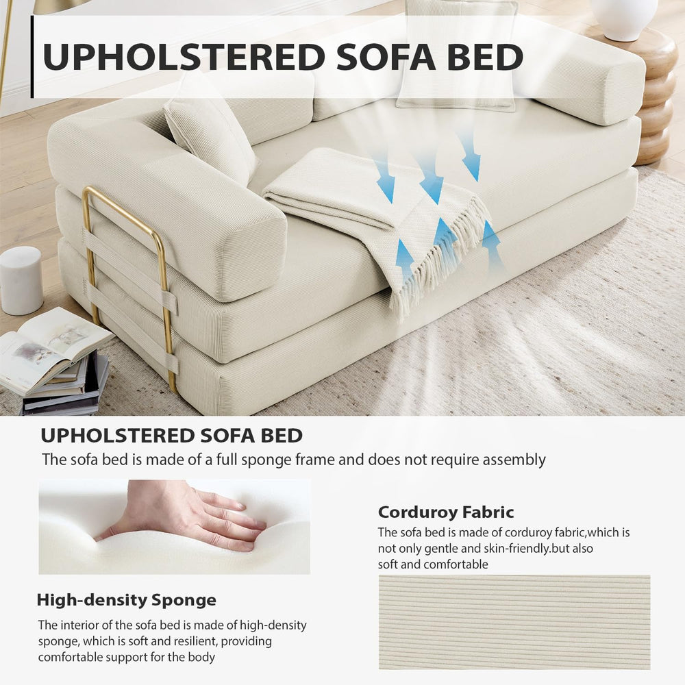 HANXIN 78 Inch Convertible Sleeper Sofa Bed, Folding Floor Mattress Couch wit...