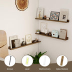 Axeman 30 Inch Floating Shelves for Wall | Picture Ledge Shelf Set of 2 | Rustic Picture Shelf for Wall with Ledge | Floating Shelves with Lip | Photo Ledge Shelves for Books Album Records