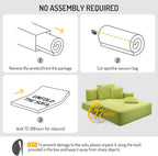 48.5" Boneless Chaise Lounge Chair Sofa Bed Indoor with Zip-Down Convertible Armrests & Backrest, Oversized Cloud Upholstered Compression Sleeper Couch Reading Chairs w/Side Pockets