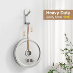 pickpiff 10-Pack Adhesive Wall Hooks for Towel: Modern Silver Hooks Hold 13 LB, Sticky Door Hanger Hanging Coats, Bags, Backpack, Purses - Bathroom,Kitchen, Dorm, RV, Shower - Stainless, Metal