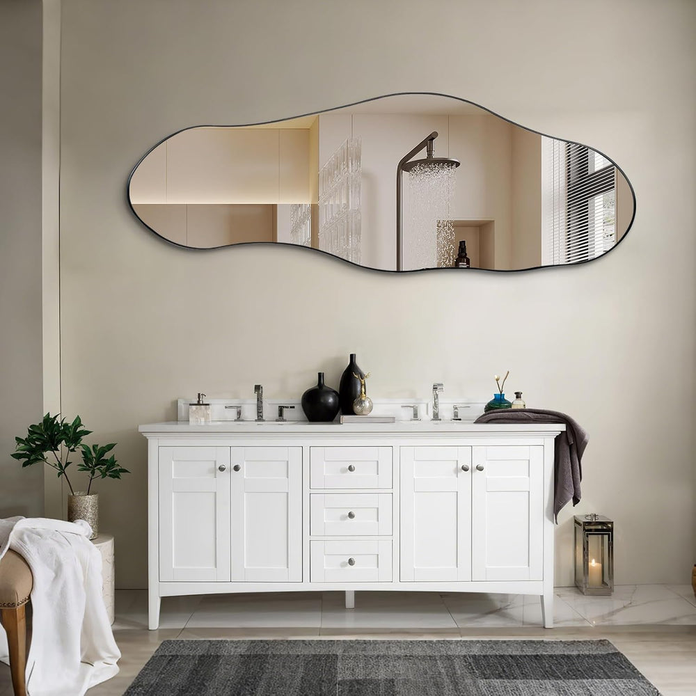 Irregular Mirror Full Length, 63"x22.5" Large Asymmetrical Wall Mir...