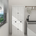71" Pantry Cabinet, Freestanding Tall Cupboard Storage Cabinet with a Drawer,Tall Kitchen Pantry with 4 Doors and 2 Adjustable Shelves, for Living Room, Dining Room