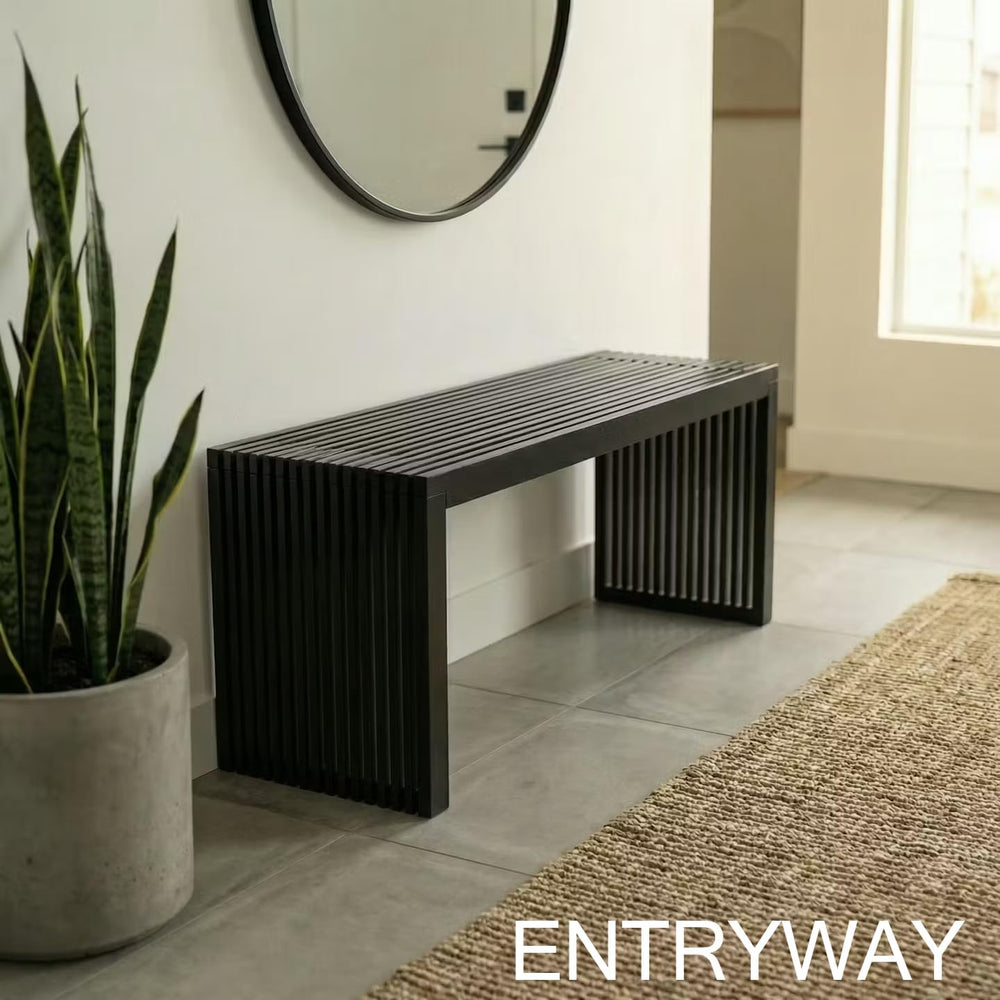 Bamboo Natural 36 inch Wooden Bench, Small Wood Benches for Entryway, Living ...