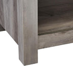 ROCKPOINT Entryway Table with Industrial Style Drawer, Grey Wash
