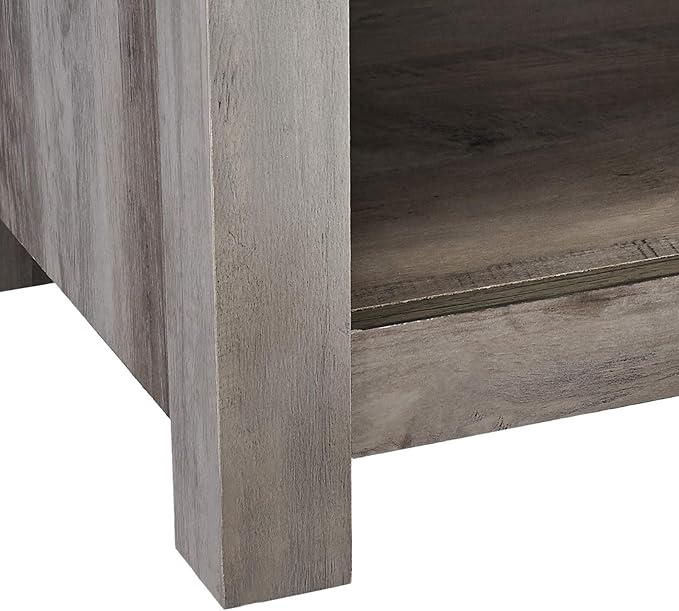 ROCKPOINT Entryway Table with Industrial Style Drawer, Grey Wash