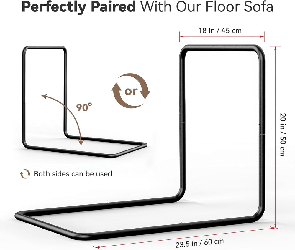 WOWMAX L-Shaped Metal Support Frame for Our Boho Floor Sofa, Freestanding Sof...