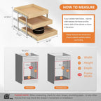 WelFurGeer 3-Tier Pull Out Cabinet Organizer with Soft Close, Heavy-Duty Slide Out Drawers for Cabinets, Pull Out Drawers for Cabinets, Bottom Mount Shelves for Kitchen, Pantry, Bathroom