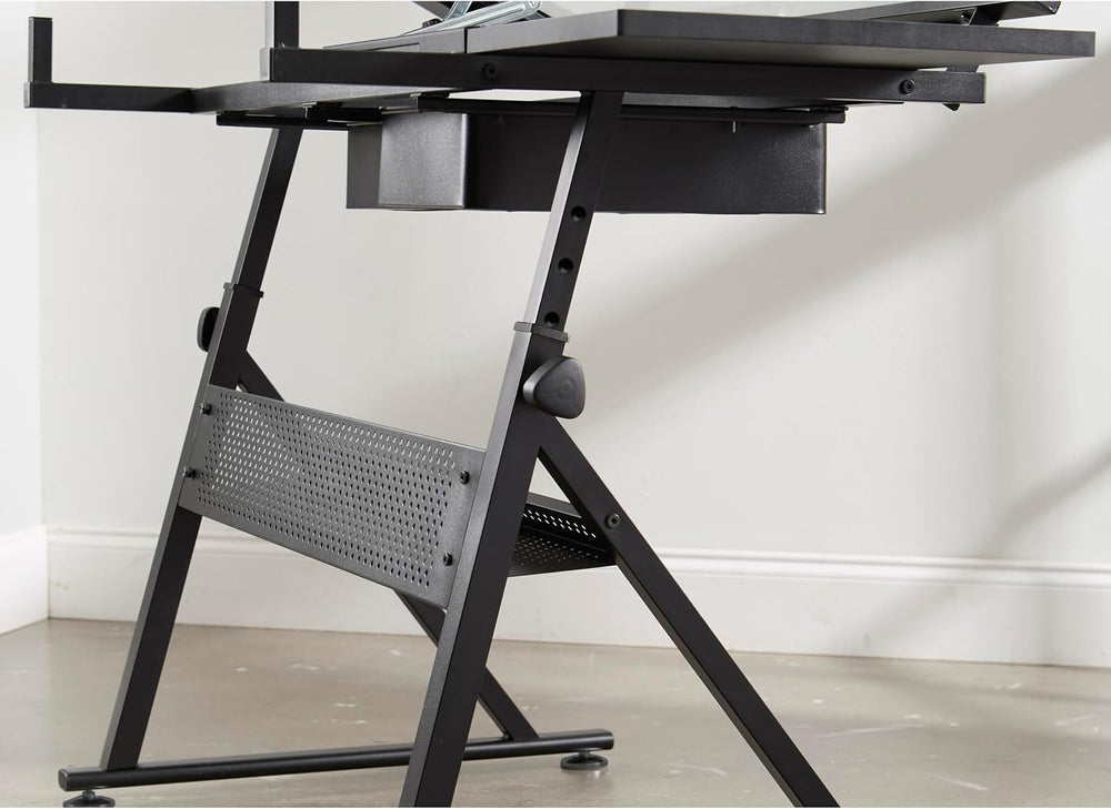 Artist's Loft Artist Table - Glass-Top Table for Drafting, Drawing, Sketc...
