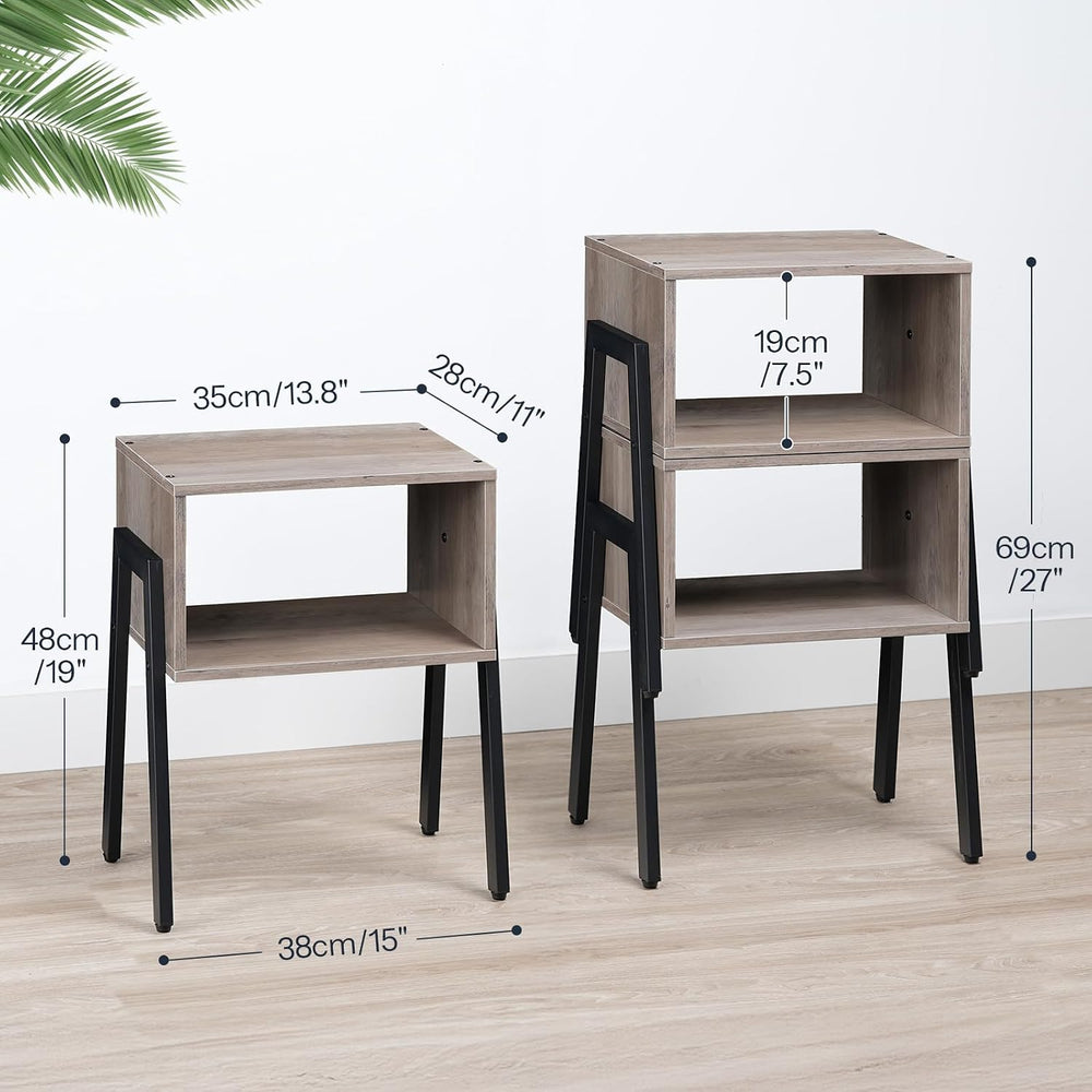 HOOBRO Small Nightstands Set of 2, Stackable End Tables, Side Tables, Bedside...