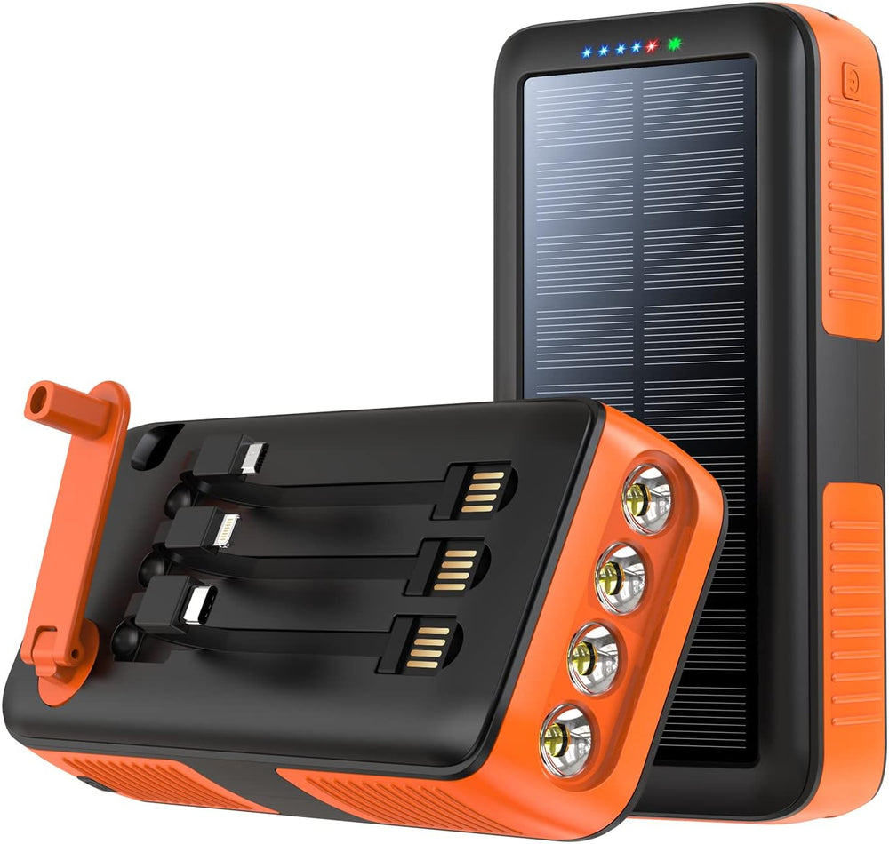 boogostore Solar Charger Power Bank 27000mAh, Portable Charger with 4 Output ...