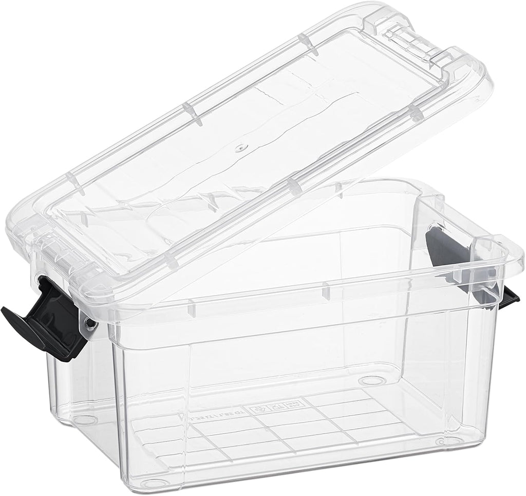 Superio Storage Bins with Lids- 8 Pack, 1.85 Qt Clear Boxes for Organizing, Stackable Plastic Containers- BPA Free, Non-Toxic, Odor Free, Organizer for Home, Office, Dorm