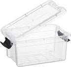 Superio Storage Bins with Lids- 6 Pack, 1.85 Qt Clear Boxes for Organizing, Stackable Plastic Containers- BPA Free, Non-Toxic, Odor Free, Organizer for Home, Office, Dorm