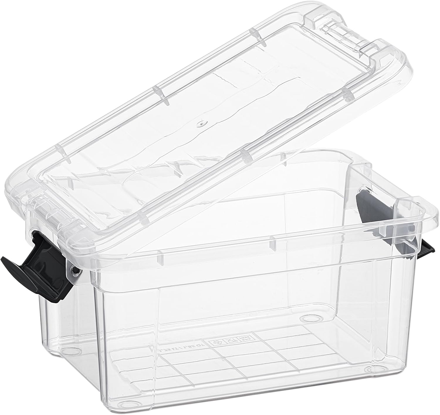 Superio Storage Bins with Lids- 6 Pack, 1.85 Qt Clear Boxes for Organizing, Stackable Plastic Containers- BPA Free, Non-Toxic, Odor Free, Organizer for Home, Office, Dorm