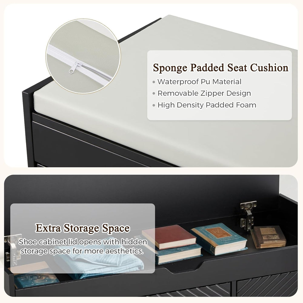ECOTOUGE Shoe Bench, Storage Bench with Lift Top Storage, Entryway Bench with...
