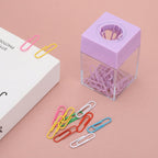 PATIKIL Magnetic Paper Clip Holder Dispenser, Large Capacity Paper Clip Organizers with Magnetic Top for Desk Supplies, Office, Classroom, Home, Purple
