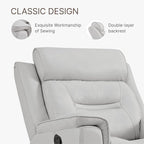 Leather Recliner Chair Faux Swivel Rocker for Adults Manual Sofa for Living Room Bedroom Home Theater Seating,Light Grey