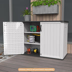 Patiowell 26 Cu.ft Plastic Outdoor Storage Cabinet, Lockable Waterproof Horizotal Storage Shed, Tool Box for Patio, Garden Tools, Garbage Cans, Pool Supplies, Easy Assembly, White(Not Include Shelves)