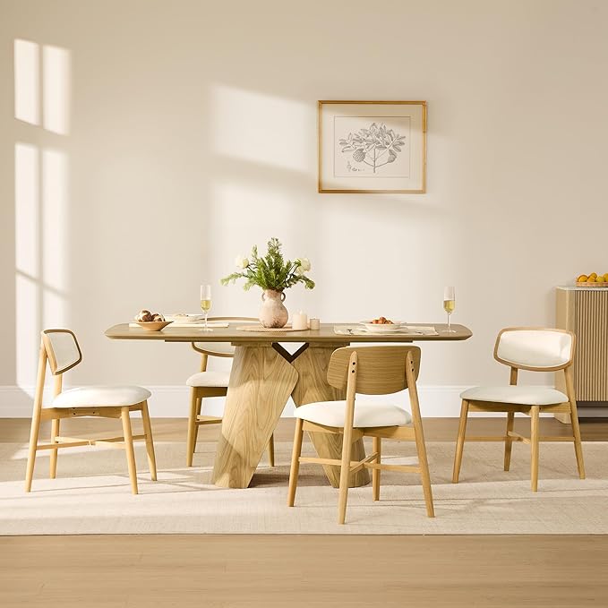 CHITA Wooden Dining Chairs Set of 2, Mid Century Modern Dining Room Chair, Na...