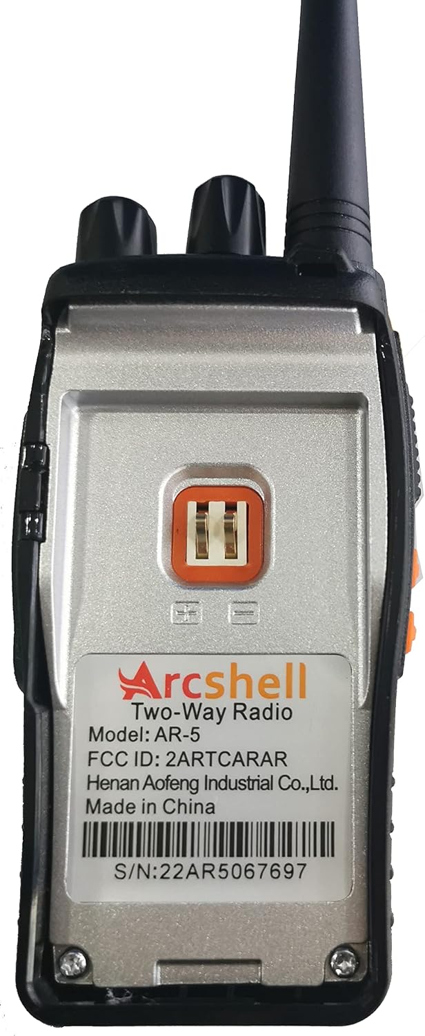 Rechargeable Long Range Two-Way Radios with Earpiece 6 Pack Arcshell AR-5 Wal...