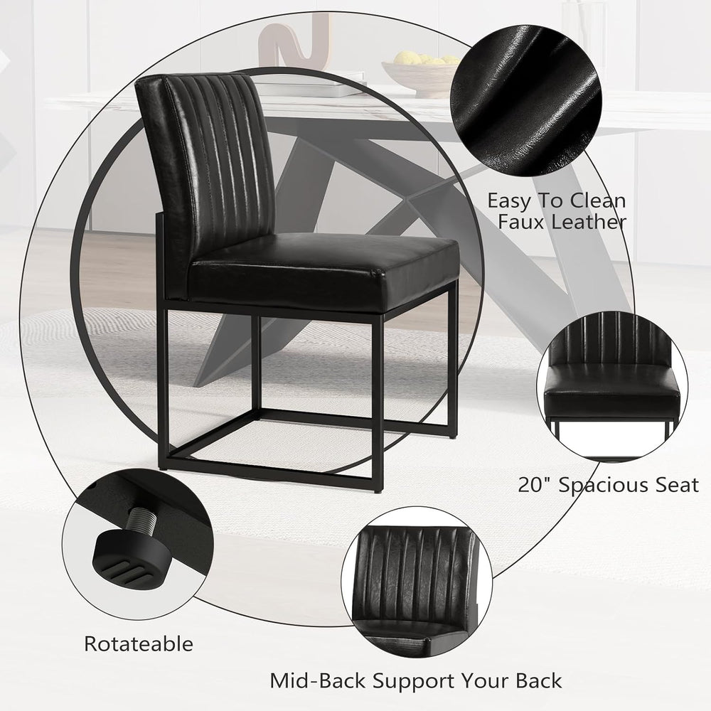 SIMTONAL Black Dining Chairs Set of 4, Modern Comfortable Upholstered Chairs,...