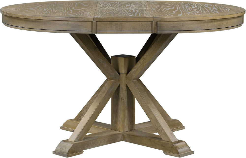 54'' Round Oval Dining Table Extendable Kitchen Table for 4-6, Modern...